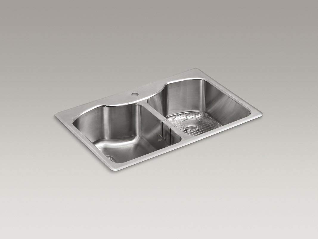 KOHLER 3842-1-NA Octave Top-Mount Double-Equal Bowl Kitchen Sink